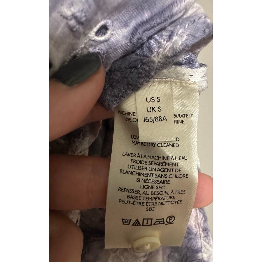 Pilcro Anthropologie The Cate Tie Dye Embroidered Button Down Blouse Size Small - Picture 10 of 11